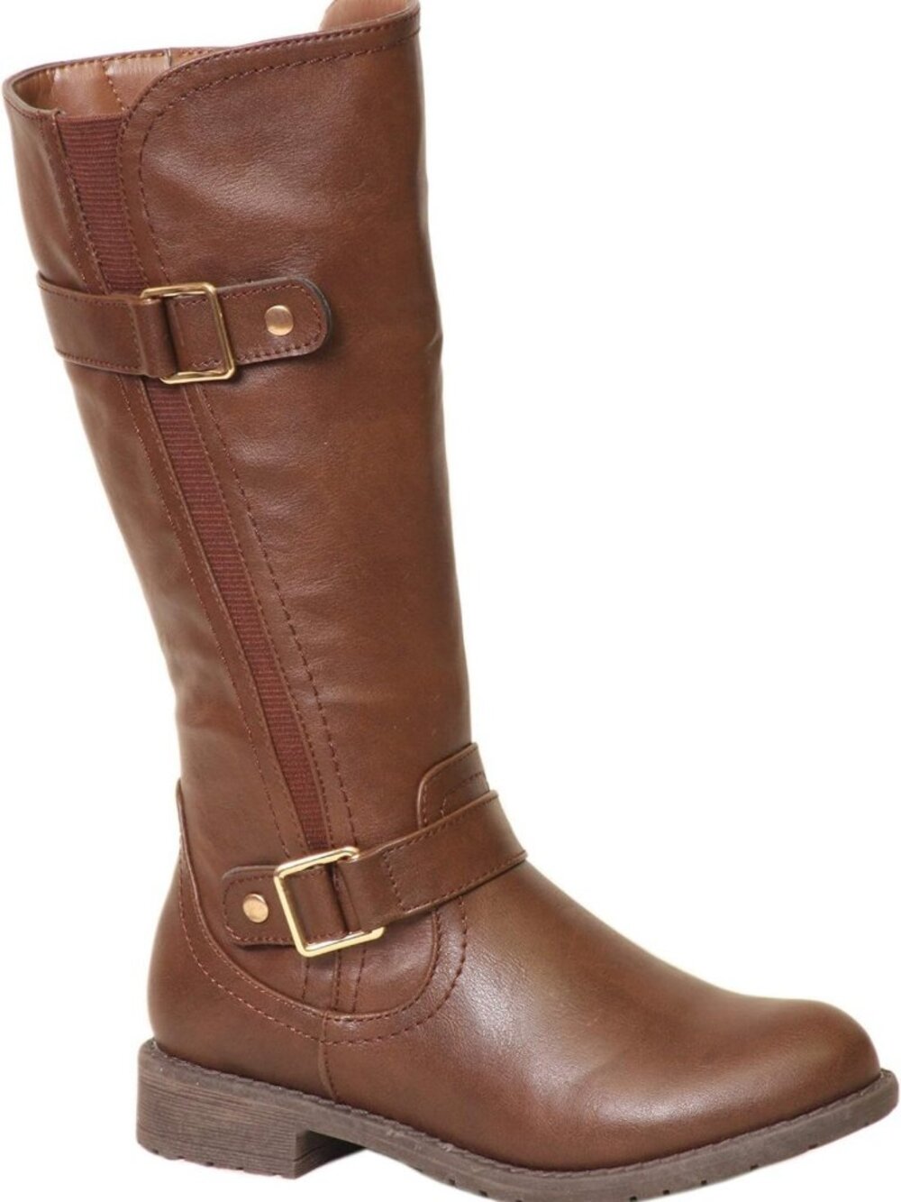Stylish Kids Girls Two Buckle Riding Boots - Perfect for Fall & Winter Fashion